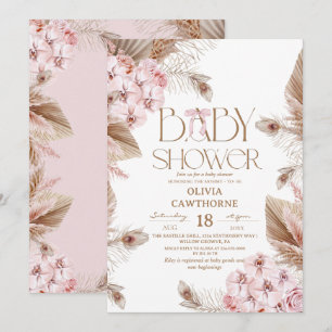 Convite Chuva de Bebê Boho Caprichosa e Elegante 