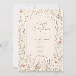 Convite Chuva de Bebê Boho Flor de Campo Aquarela