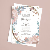 Chuva de Bebê Boho Floral Borboleta