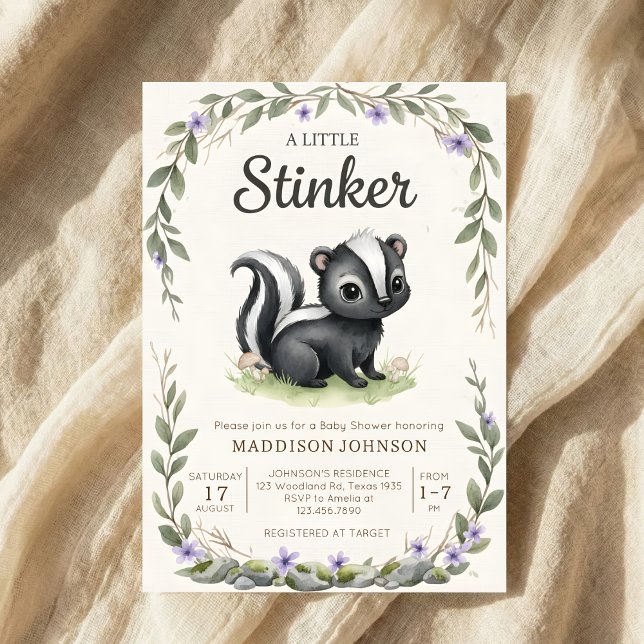 Convite chuva de bebê boho floresta Stinker verde (Criador carregado)