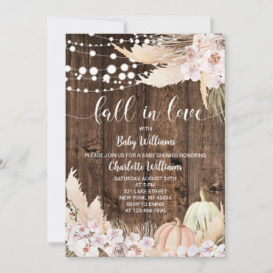 Convite Chuva de Bebê Boho Pumpkin Fall in Love