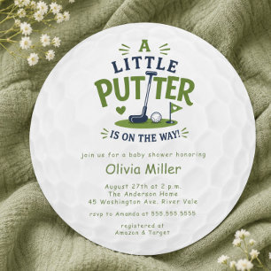 Convite Chuva de Bebê Bola de Golfe Little Putter
