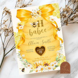 Convite Chuva de Bebê Bow Daisy Sunflower Oh Babee