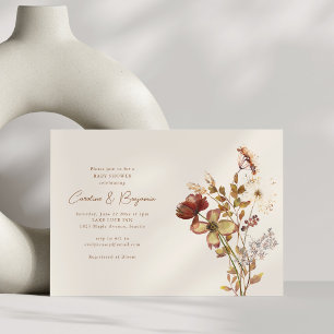 Convite Chuva de Bebê Casal com Letra de Flor Silvestre em