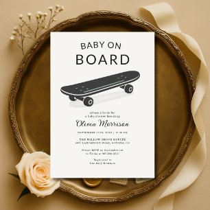 Convite Chuva de Bebê com Skate Bebê a Bordo
