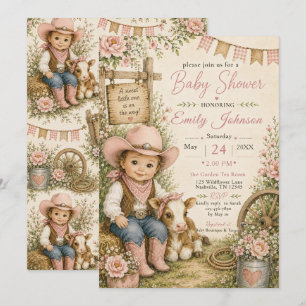 Convite Chuva de Bebê Cowgirl