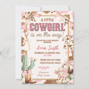 Convite Chuva de Bebê Cowgirlzinha Rosa a Caminho