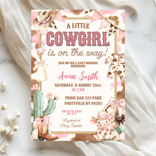 Convite Chuva de Bebê Cowgirlzinha Rosa a Caminho