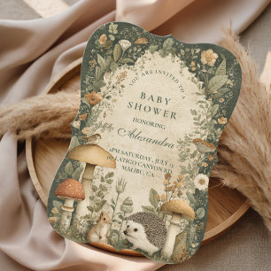 Convite Chuva de Bebê de Animais da Floresta Vintage