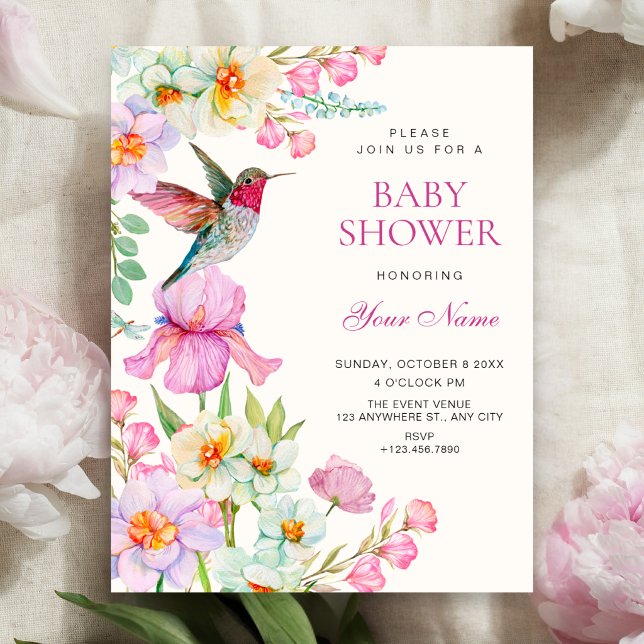 Convite chuva de bebê de flores de primavera (Criador carregado)