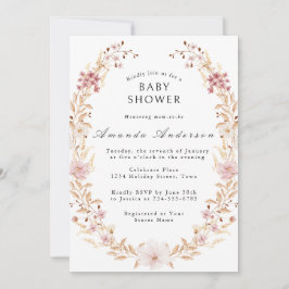 Convite Chuva de Bebê de Flores Selvagens Elegantes