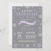 Chuva de Bebê de Inverno Floco de Neve Roxo Branco