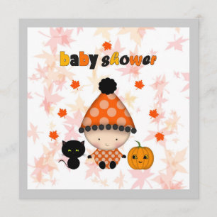 Convite Chuva de Bebê de Outono de Halloween de Outubro