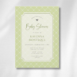 Convite Chuva de Bebê Diamante Verde Cítrico Caprichoso