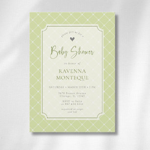 Convite Chuva de Bebê Diamante Verde Cítrico Caprichoso