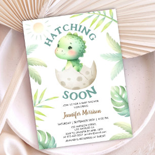 Convite Chuva de Bebê Dinossauro Nasce Logo Cute Baby Dino