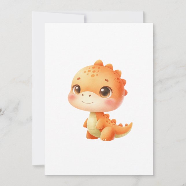 Convite Chuva de Bebê Dinossauro Neutro em Breve (Frente)