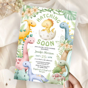 Convite Chuva de Bebê Dinossauro Neutro em Breve