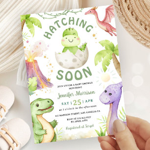 Convite Chuva de Bebê Dinossauro Neutro em Breve