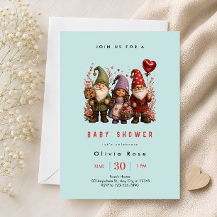 Convite Chuva de Bebê do Gnome Caprichoso