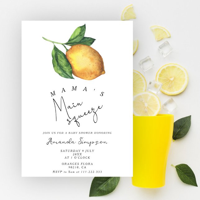 Convite Chuva de bebê do Lemon, o grande amor da mamãe (Criador carregado)