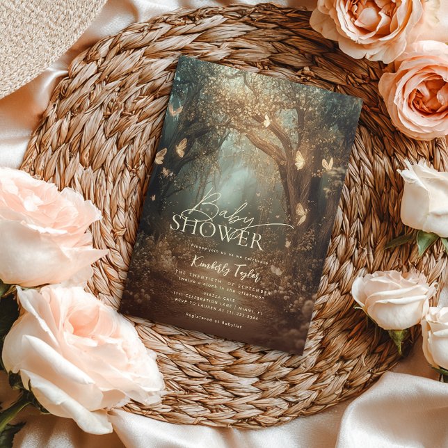 Convite Chuva de Bebê do Livro de Histórias da Floresta En (Criador carregado)