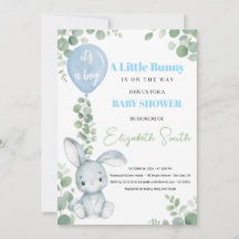 Chuva de Bebê do Menino Little Bunny Eucalyptus