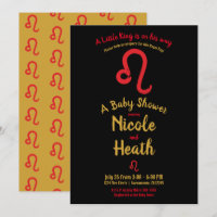 Chuva de Bebê do Zodíaco LEO Vermelho Julho Agosto