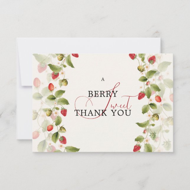 CONVITE CHUVA DE BEBÊ DOCE MORANGO SELVAGEM  (Frente)