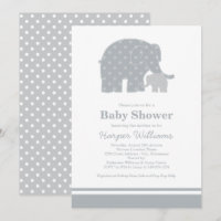 Chuva de Bebê Elefante Bebê Cinza Mãe