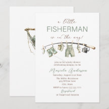 Chuva de Bebê Elegante Aquarela um pequeno pescado