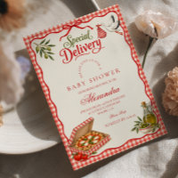 Chuva de Bebê Entrega Especial de Pizza Italiana