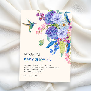 Convite Chuva de bebê estética floral elegante