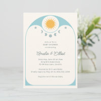 Chuva de Bebê Estrela Celestial Moderna Lua Azul S
