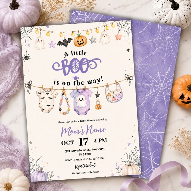 Convite Chuva de Bebê Fantasminha Boo no Halloween (Criador carregado)