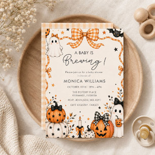 Convite Chuva de Bebê Fantasminha e Abóbora para o Hallowe