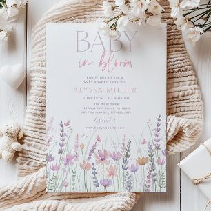 Convite Chuva de Bebê Flor de Bebê Pastel Suave em Flor