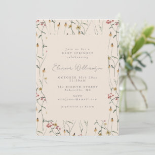 Convite Chuva de Bebê Flor de Campo Boho Outono