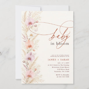 Convite Chuva de Bebê Flor de Orquídea Silvestre Boho