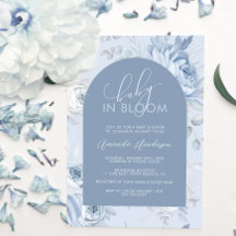 Chuva de Bebê Floral Azul Empoeirado Baby in Bloom
