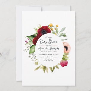 Convite Chuva de Bebê Floral Boho Aquarela