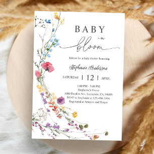 Convite Chuva de Bebê Floral Boho Selvagem