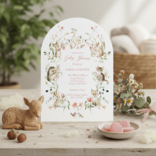 Convite Chuva de Bebê Floral Caprichosa em Aquarela Flores