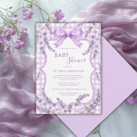 Chuva de Bebê Floral Caprichosa Xadrez Branco Roxo