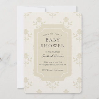 Convite Chuva de Bebê Floral com Impressão de Bloco Íris V