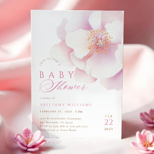 Convite Chuva de Bebê Floral Rosa