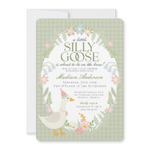 Chuva de Bebê Floral Xadrez Silly Goose Verde