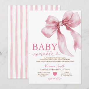 Convite Chuva de Bebê Fofa Arco Rosa Coquette Baby Shower