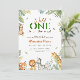 Convite Chuva de Bebê Folhagem Tropical Wild One