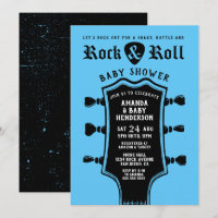 Chuva de Bebê Guitarra de Rock and Roll Baby Blue